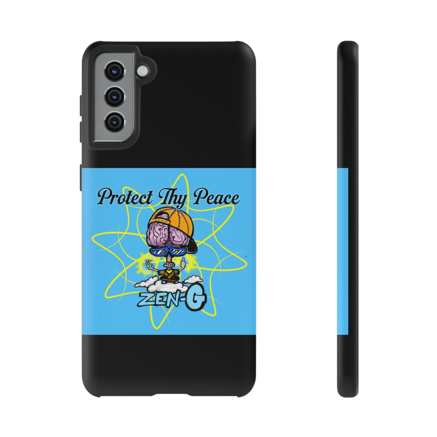 Protect Thy Peace Phone Case, Zen G Tough Case for Stress Relief, Unique Phone Accessory, Holiday Gift, Vibrant Design
