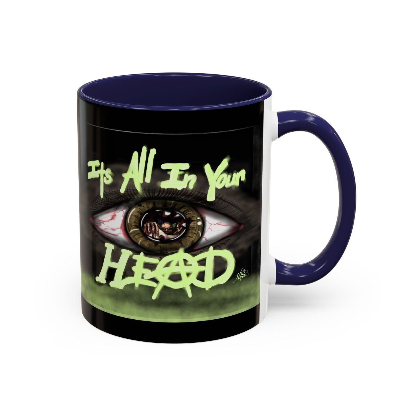 Edgy Accent Coffee Mug - Unique Gift for Artists, Home Decor, Halloween, Motivational Drinkware, Gothic Style, Mindful Daily Use