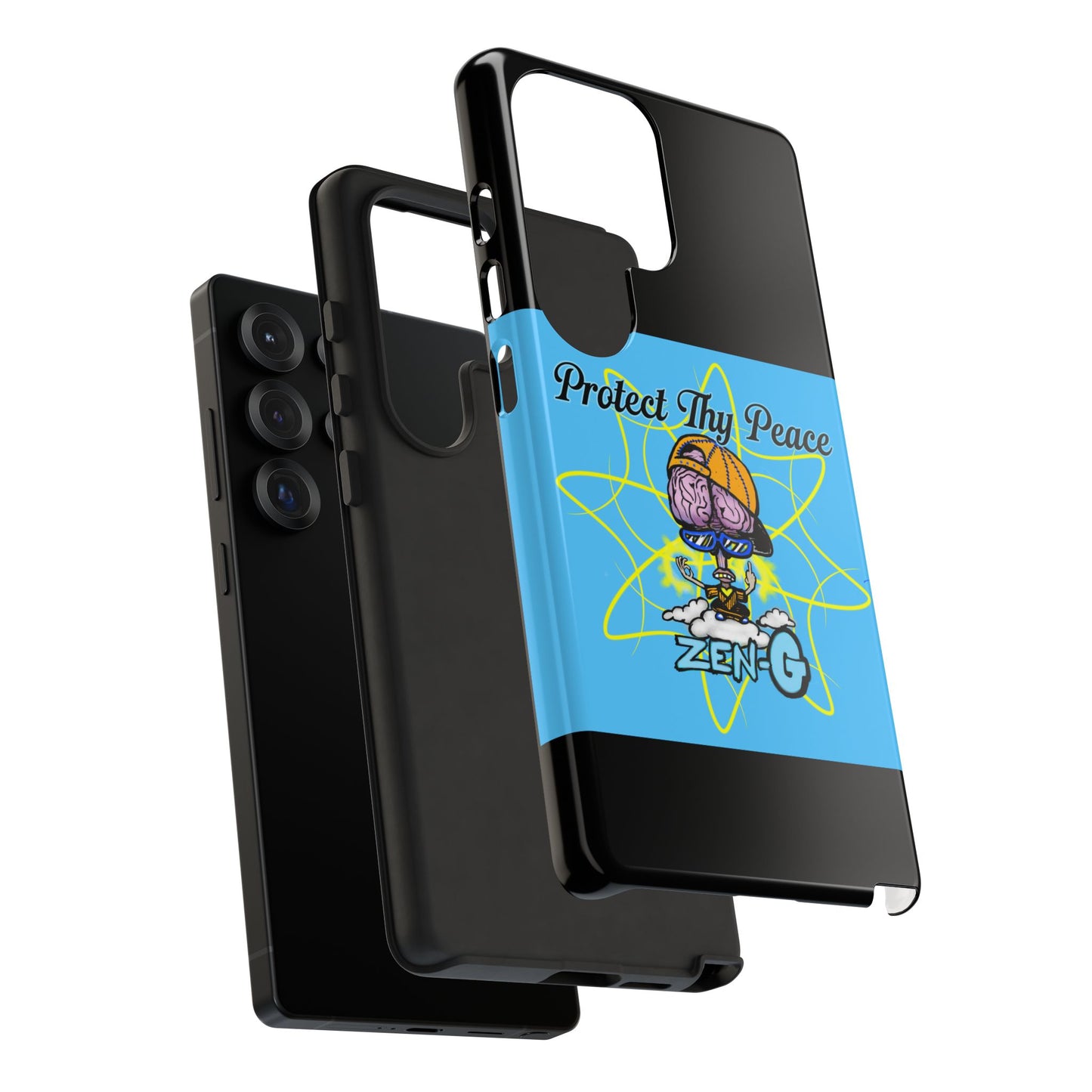 Protect Thy Peace Phone Case, Zen G Tough Case for Stress Relief, Unique Phone Accessory, Holiday Gift, Vibrant Design