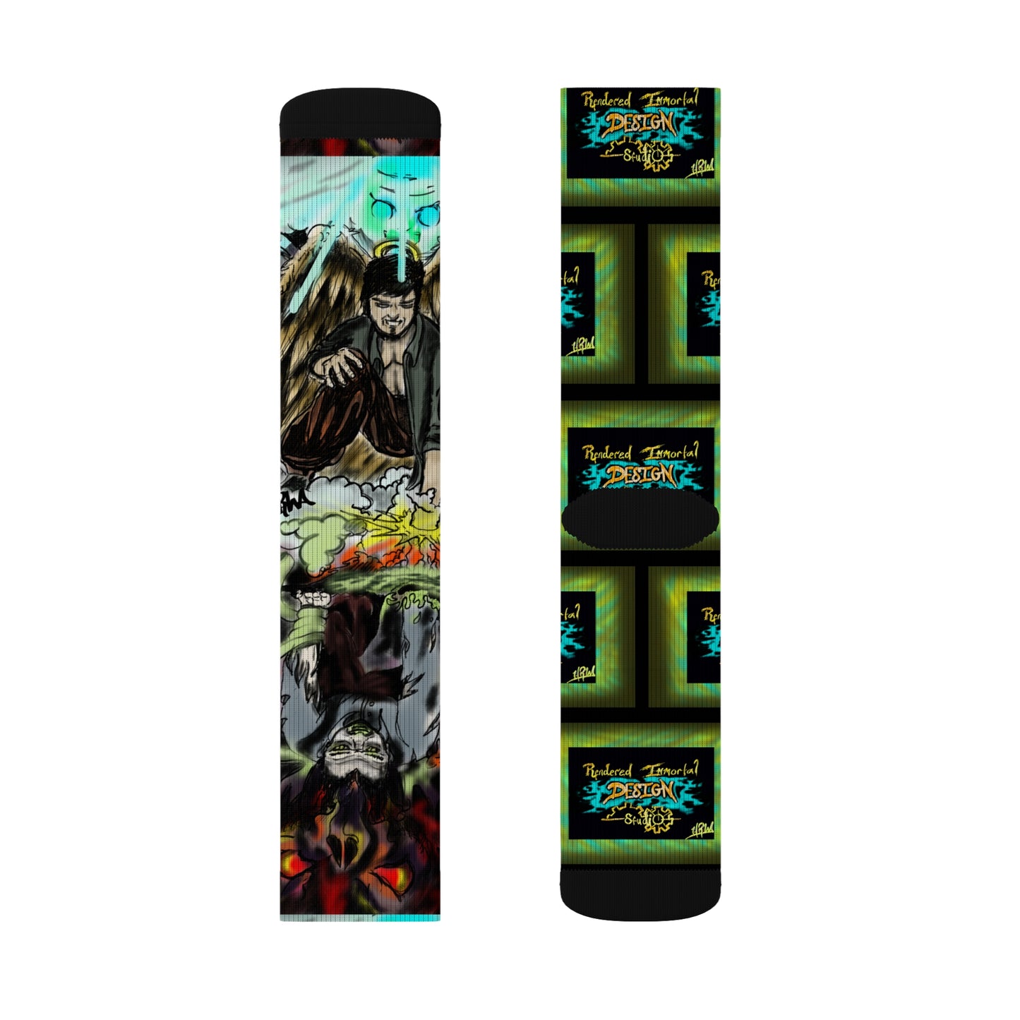 Vibrant Graphic Socks - Unique Sublimation Design for Creative Souls