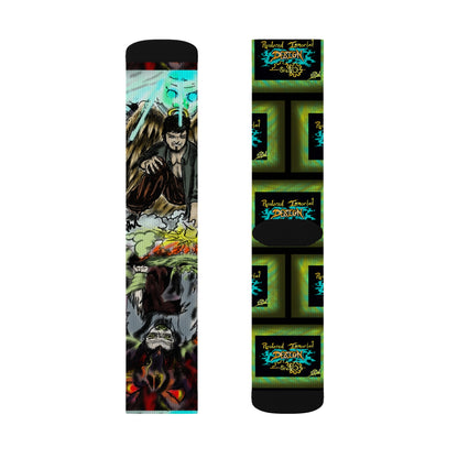 Vibrant Graphic Socks - Unique Sublimation Design for Creative Souls