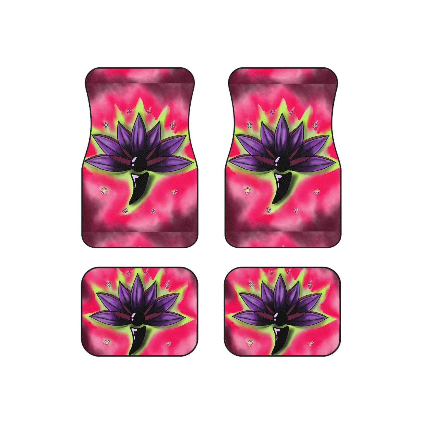 Vibrant Lotus Car Mats – Set of 4 – Stylish Auto Accessories for Lotus Lovers