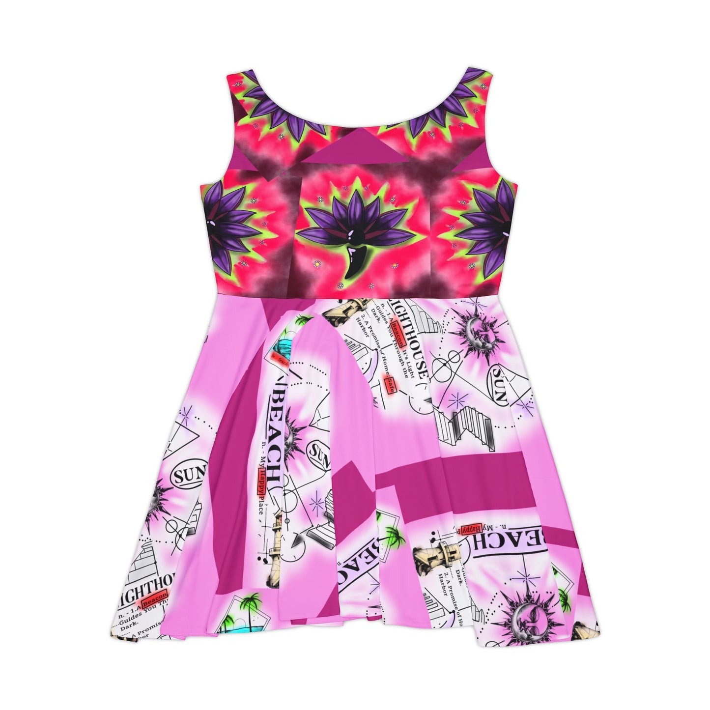Vibrant Floral Women's Skater Dress - Perfect for Summer Celebrations