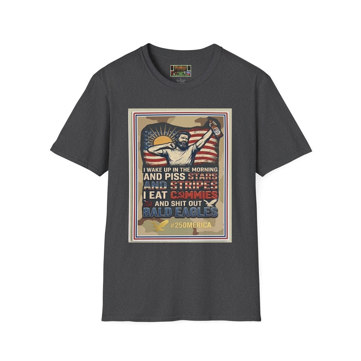 Retro Patriotic T-Shirt — 'I Wake Up in the Morning and Piss Stars' Graphic Tee