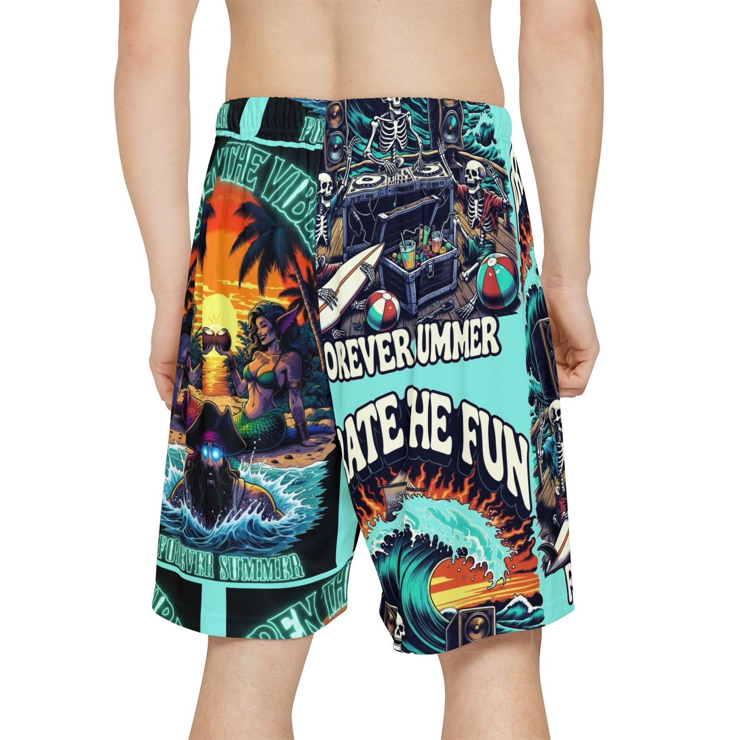 Pirate The Fun Forever Summer Shorts — Tropical Skeleton Surf AOP