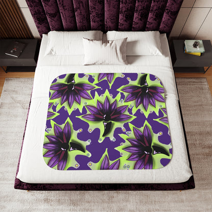 Cozy Sherpa Blanket - Lotus With SemicolonDesign for Home Decor