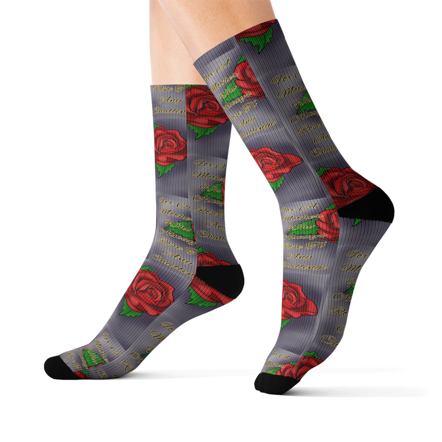 Rose Pattern Sublimation Socks | Cute Gift for Flower Lovers, Unique Fashion Accessory, Cozy Home Wear, Perfect for Birthdays, Floral Design