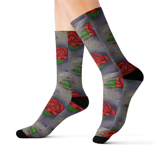 Rose Pattern Sublimation Socks | Cute Gift for Flower Lovers, Unique Fashion Accessory, Cozy Home Wear, Perfect for Birthdays, Floral Design