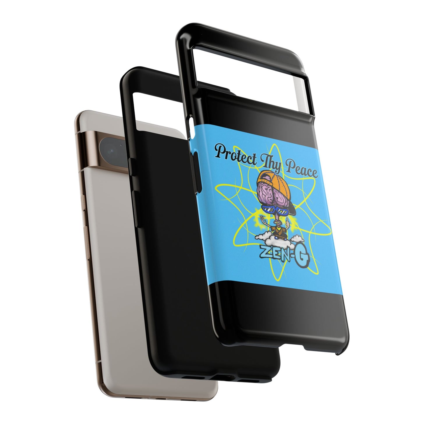 Protect Thy Peace Phone Case, Zen G Tough Case for Stress Relief, Unique Phone Accessory, Holiday Gift, Vibrant Design
