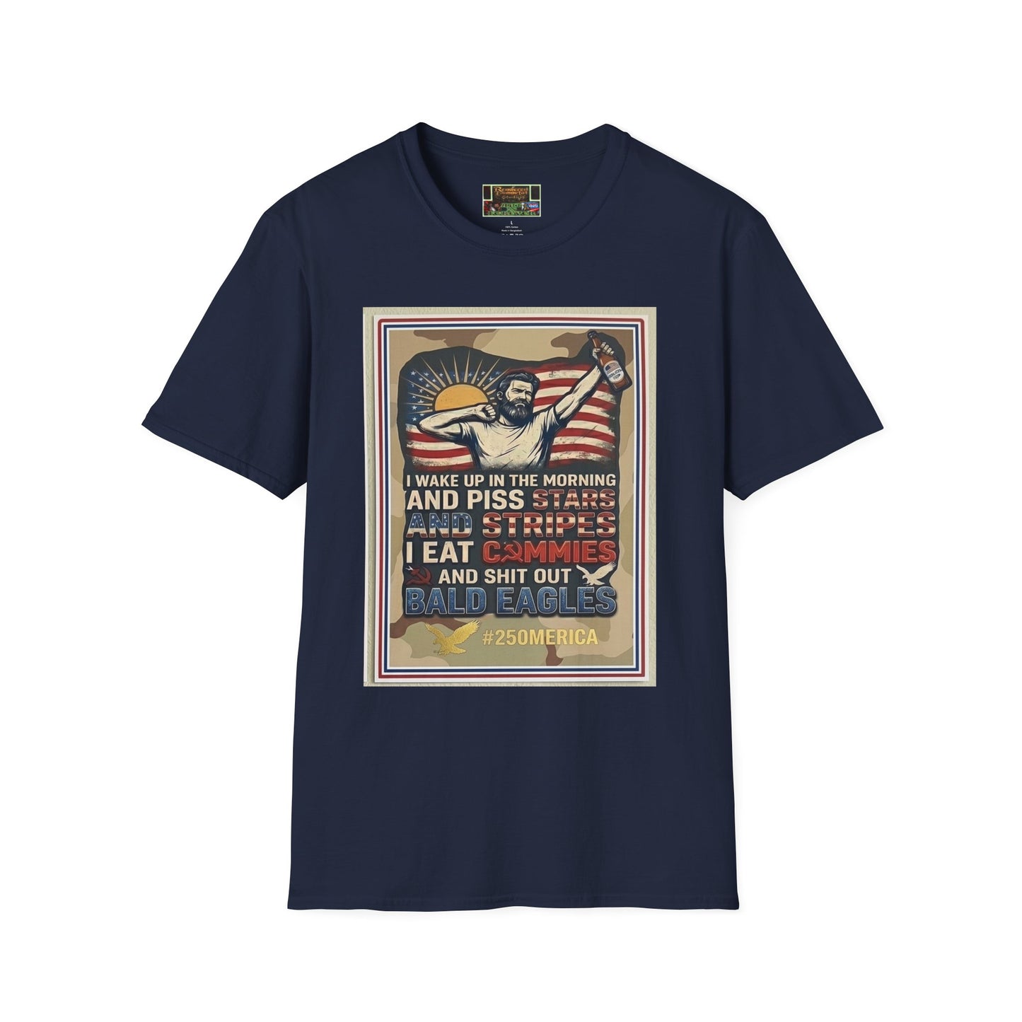 Retro Patriotic T-Shirt — 'I Wake Up in the Morning and Piss Stars' Graphic Tee