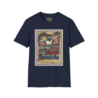 Retro Patriotic T-Shirt — 'I Wake Up in the Morning and Piss Stars' Graphic Tee