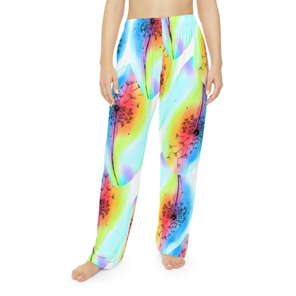 Vibrant Floral Women's Pajama Pants, Colorful Loungewear, Relaxation Pants, Cozy Sleepwear, Gift for Her, Festival Pajamas