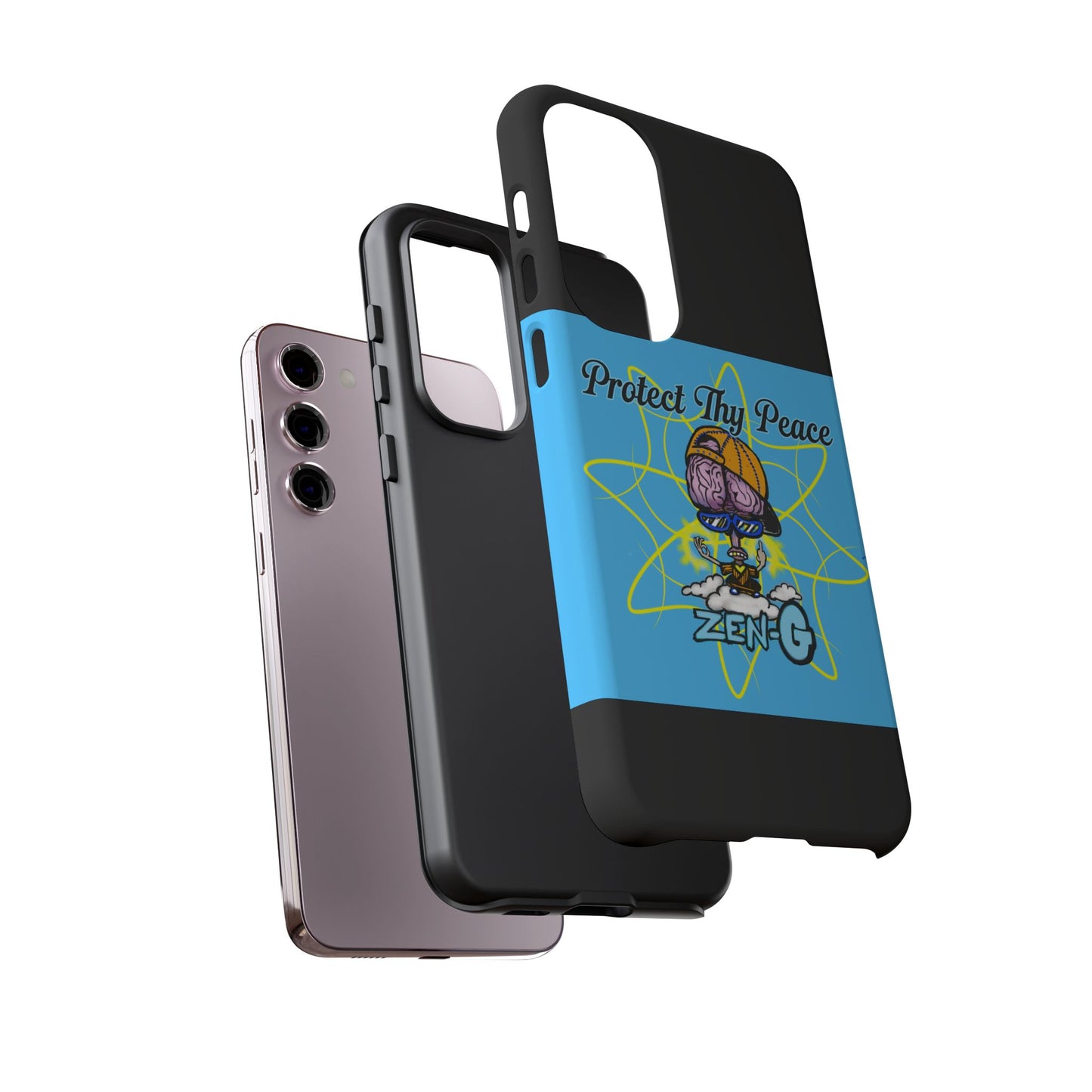 Protect Thy Peace Phone Case, Zen G Tough Case for Stress Relief, Unique Phone Accessory, Holiday Gift, Vibrant Design