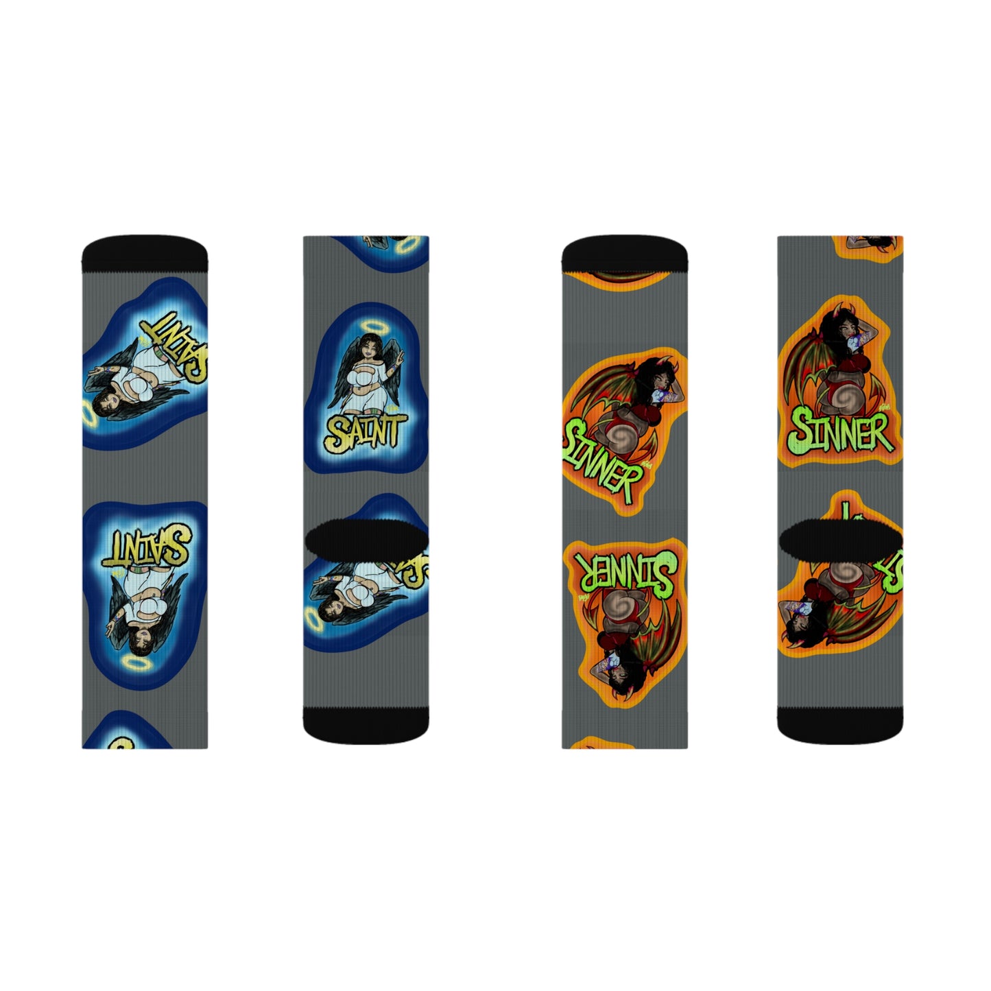 Sinner and Saint Socks for Chill Vibes, Stylish Socks for Gift, Cozy Socks for Everyday, Trendy Socks for Holidays, Unique [...]