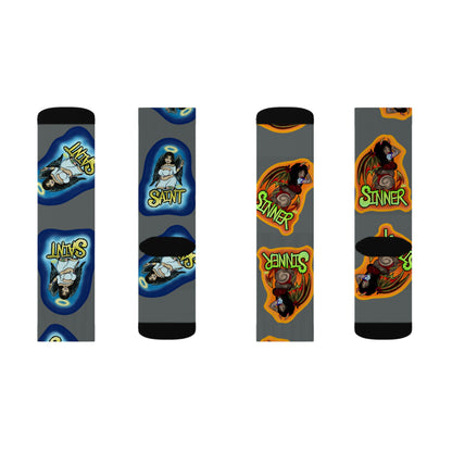 Sinner and Saint Socks for Chill Vibes, Stylish Socks for Gift, Cozy Socks for Everyday, Trendy Socks for Holidays, Unique [...]