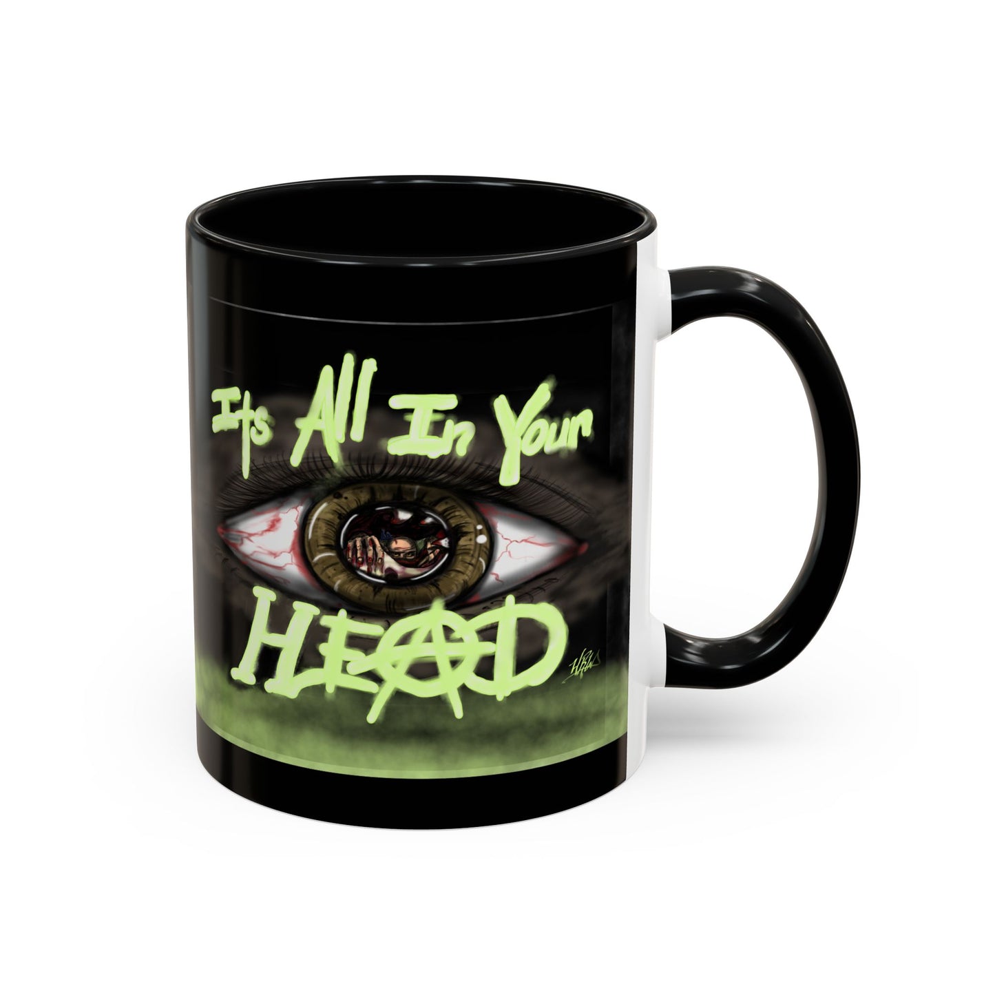 Edgy Accent Coffee Mug - Unique Gift for Artists, Home Decor, Halloween, Motivational Drinkware, Gothic Style, Mindful Daily Use