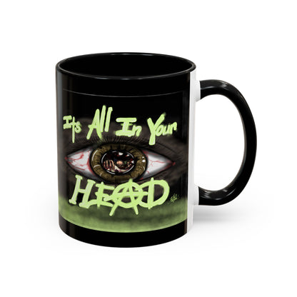 Edgy Accent Coffee Mug - Unique Gift for Artists, Home Decor, Halloween, Motivational Drinkware, Gothic Style, Mindful Daily Use
