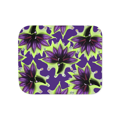 Cozy Sherpa Blanket - Lotus With SemicolonDesign for Home Decor