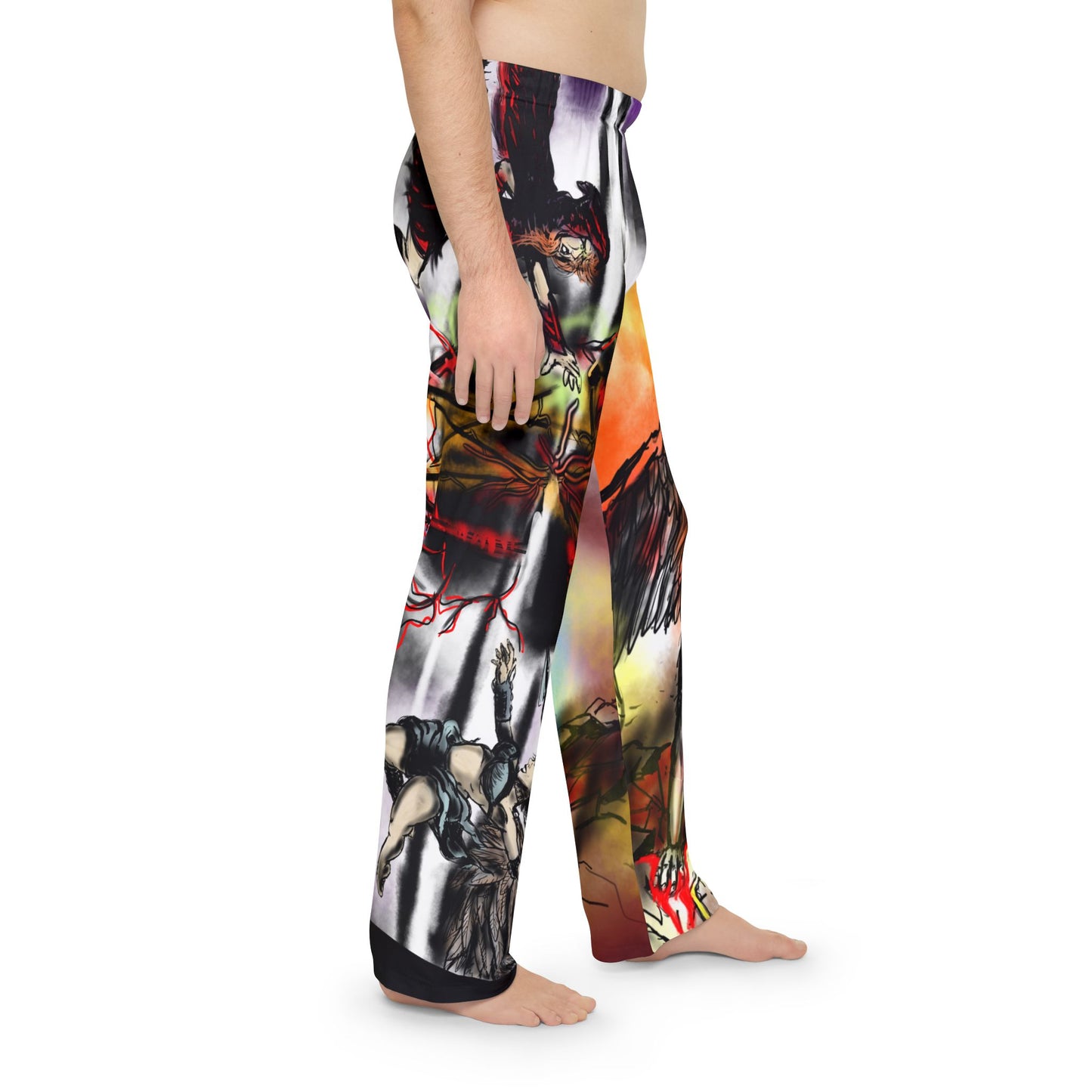 Ethereal Wings Men's Pajama Pants, Fantasy Sleepwear, Unique Loungewear, Gift for Him, Gothic Homewear, Bold Art Sleep Pants