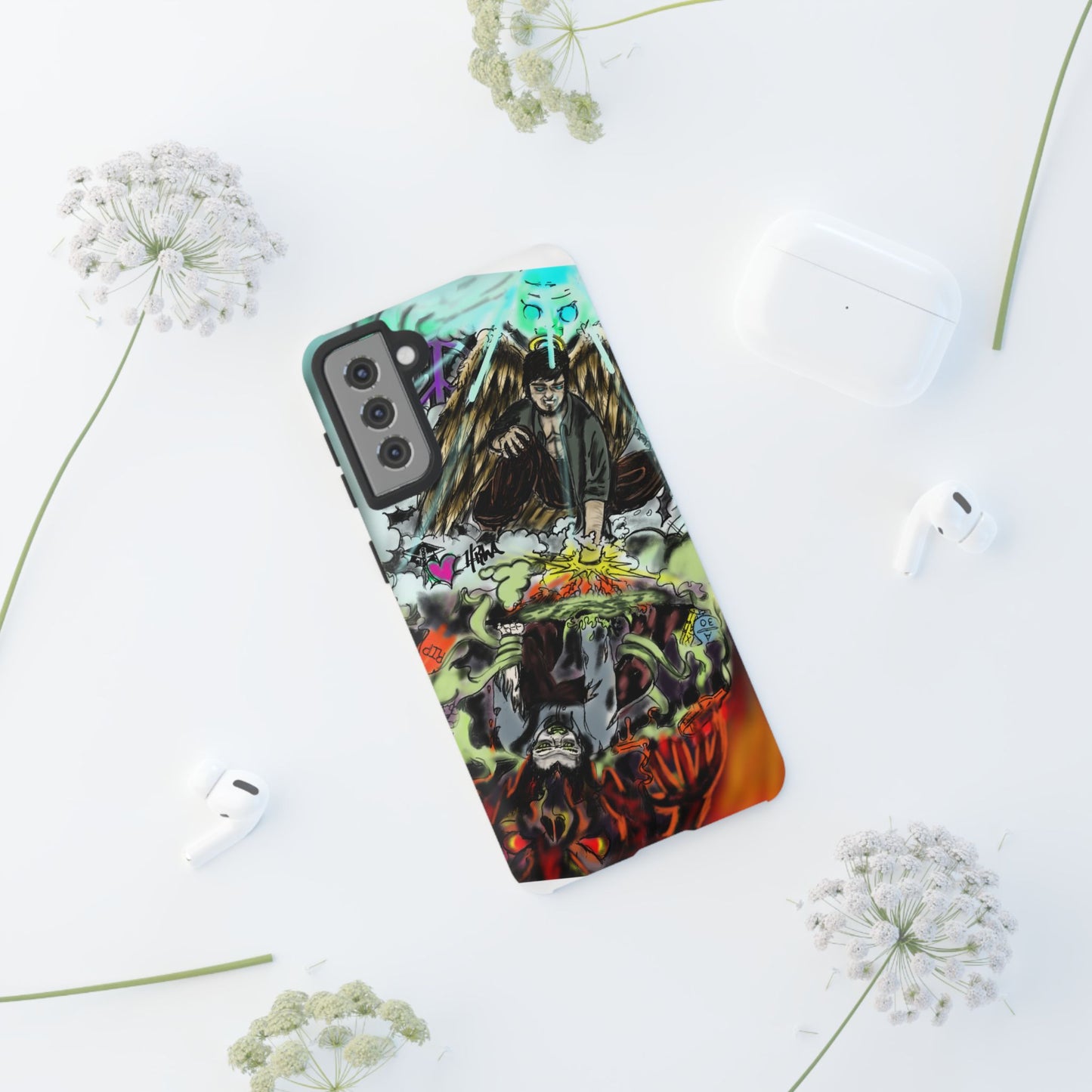 Tough Cases Phone Case, Edgy Art Phone Cover, Unique Gift for Him, Phone Accessories, Halloween Decor