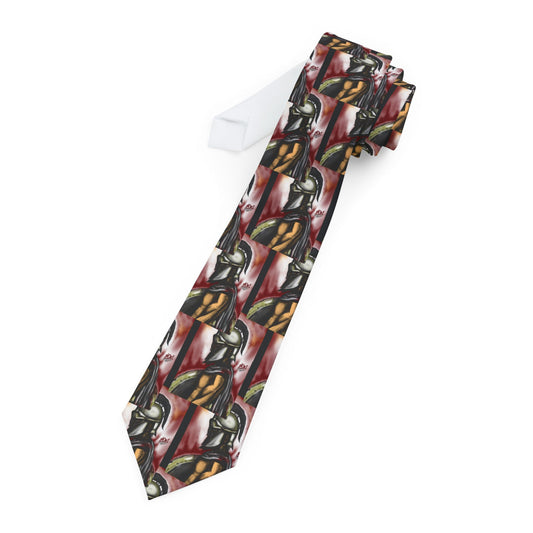 Stylish Graphic Necktie - Spartan Warrior Pattern For Dad