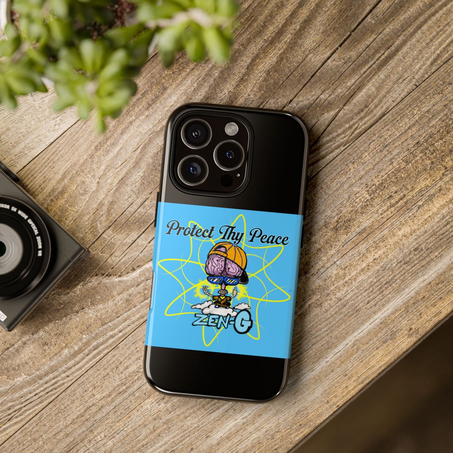 Protect Thy Peace Phone Case, Zen G Tough Case for Stress Relief, Unique Phone Accessory, Holiday Gift, Vibrant Design