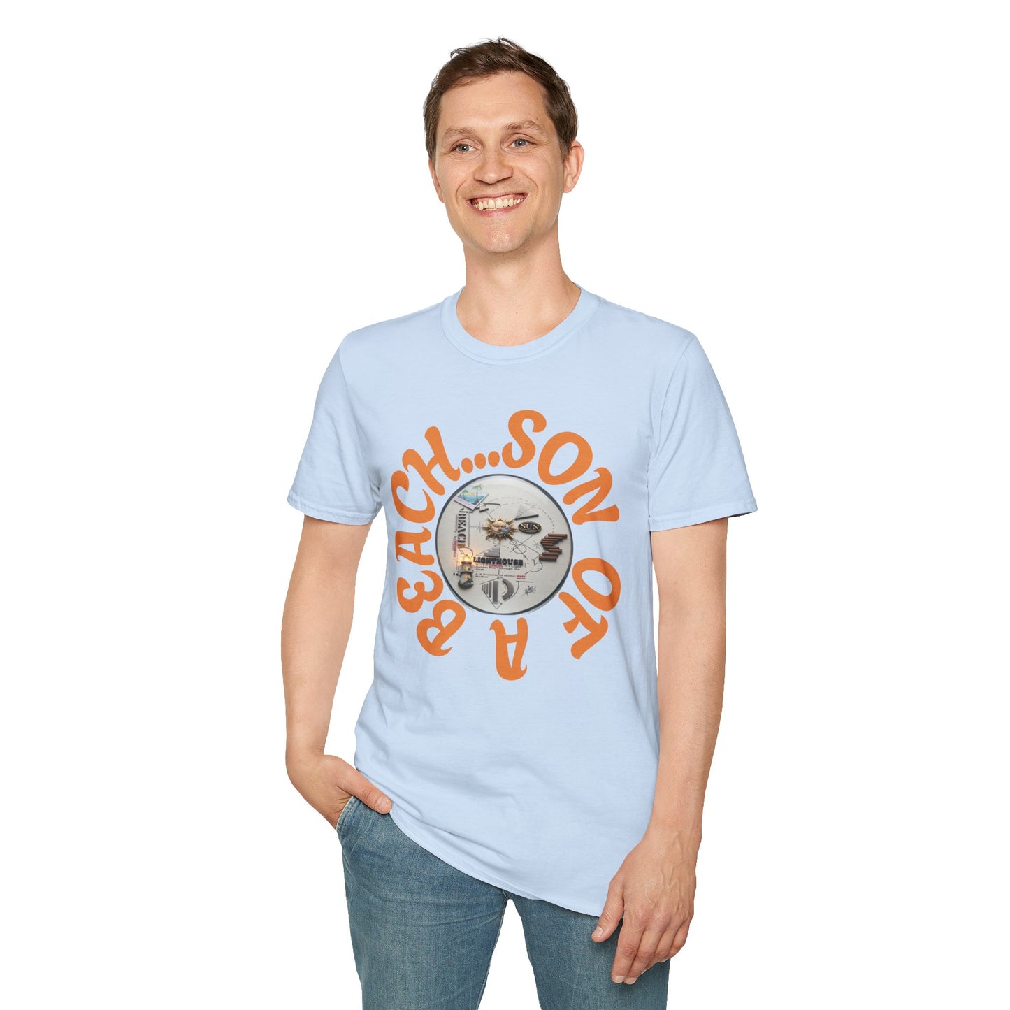 Beach Vibe Graphic T-Shirt — "Beach...Son of a" Retro Surf Design