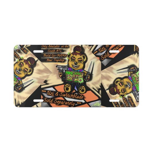 Fun Custom Vanity Plate - Quirky Bear Design, Car Decor, Gift for Car Enthusiasts, Personalized Name Plate, Auto Accessories