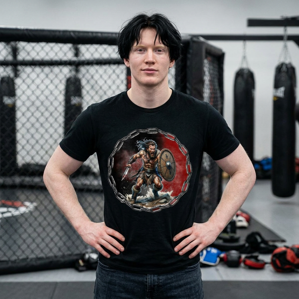 Warrior Skull Rashguard Tee — Viking Berserker & Neon Skull Graphic