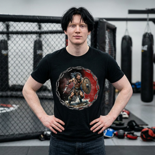 Warrior Skull Rashguard Tee — Viking Berserker & Neon Skull Graphic