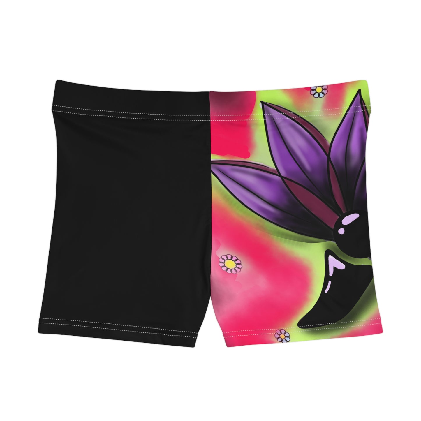 Vibrant Floral Women's Shorts, Trendy Summer Beachwear, Athletic Shorts, Trendy Lotus Design