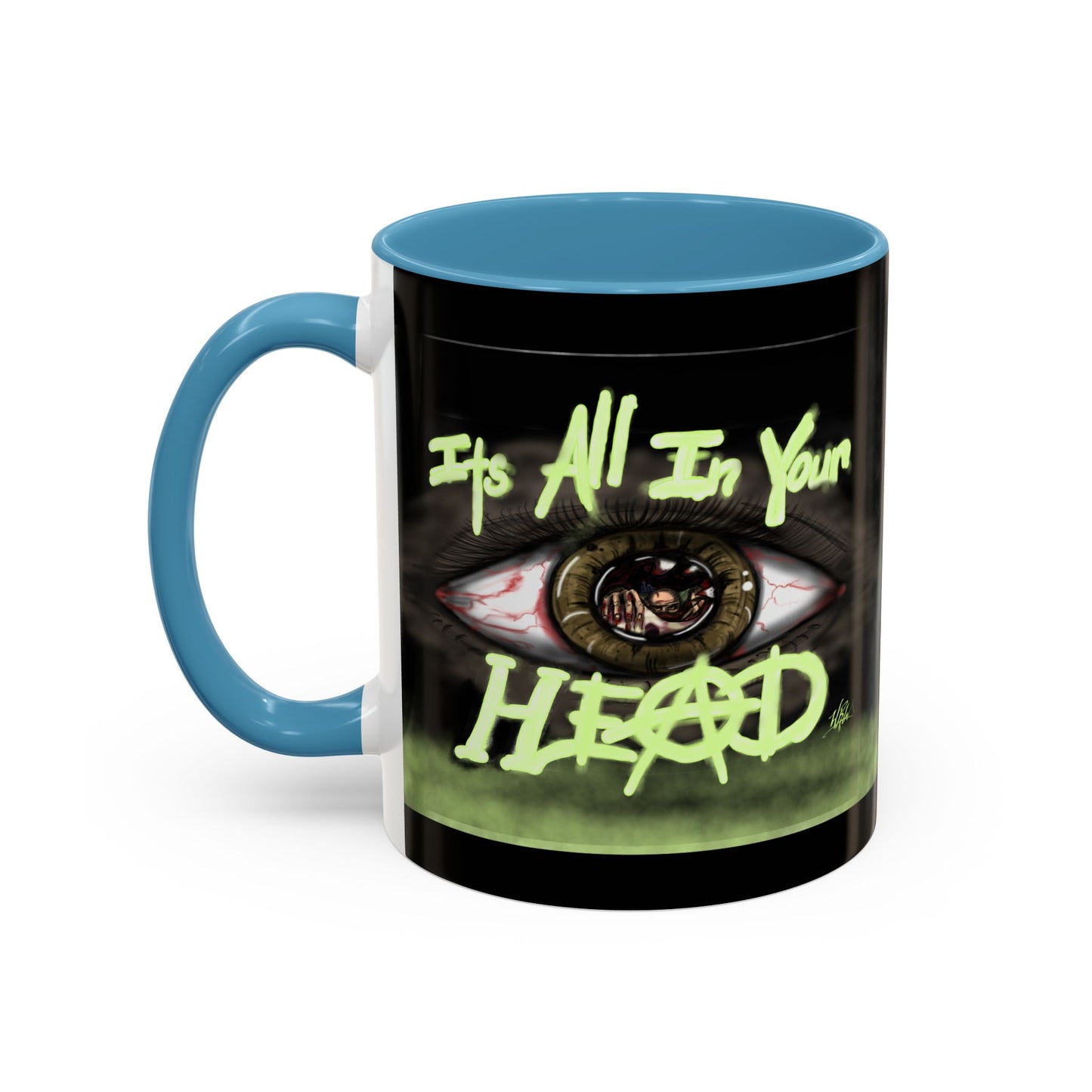 Edgy Accent Coffee Mug - Unique Gift for Artists, Home Decor, Halloween, Motivational Drinkware, Gothic Style, Mindful Daily Use