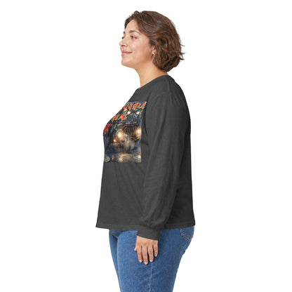 The Struggle Is Real long sleeve tee featuring a moody cinematic street scene by Reese Wilson