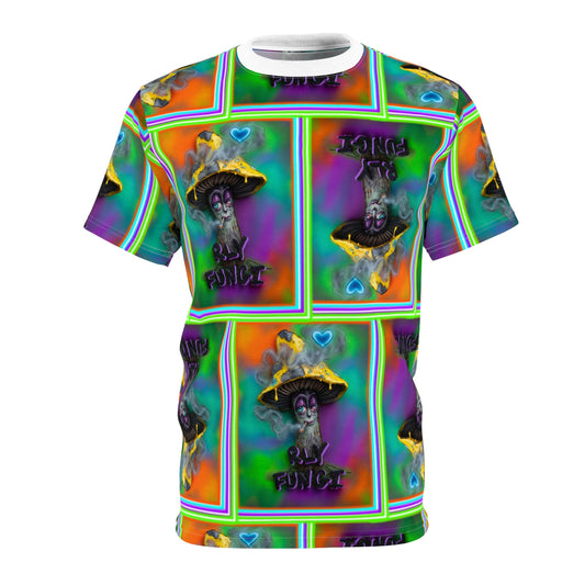 Psychedelic Mushroom Art Tee — 'Rly Fungi' All-Over Print