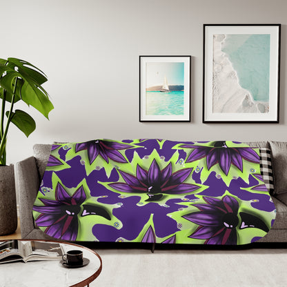 Cozy Sherpa Blanket - Lotus With SemicolonDesign for Home Decor