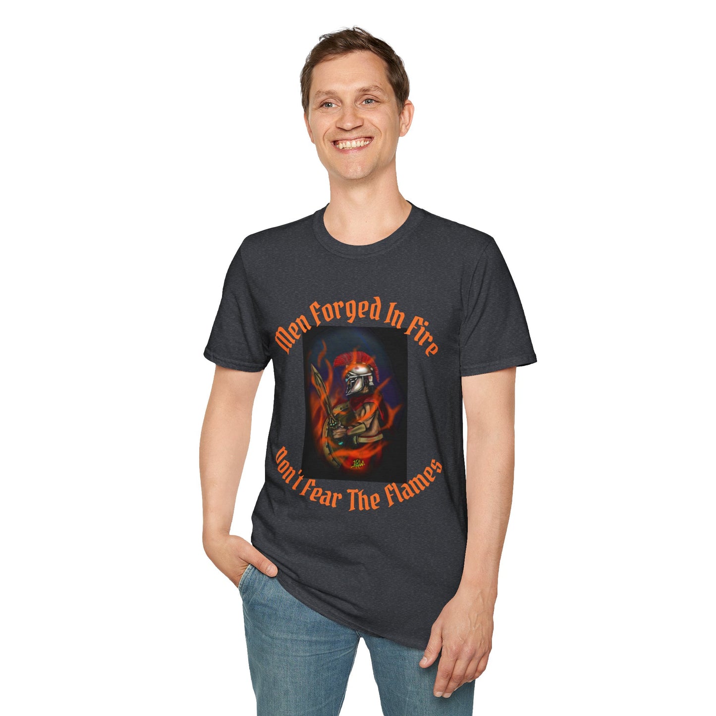 Men's Forged in Fire T-Shirt - Don't Fear The Flames - Graphic Tee for Firefighters and Adventure Enthusiasts