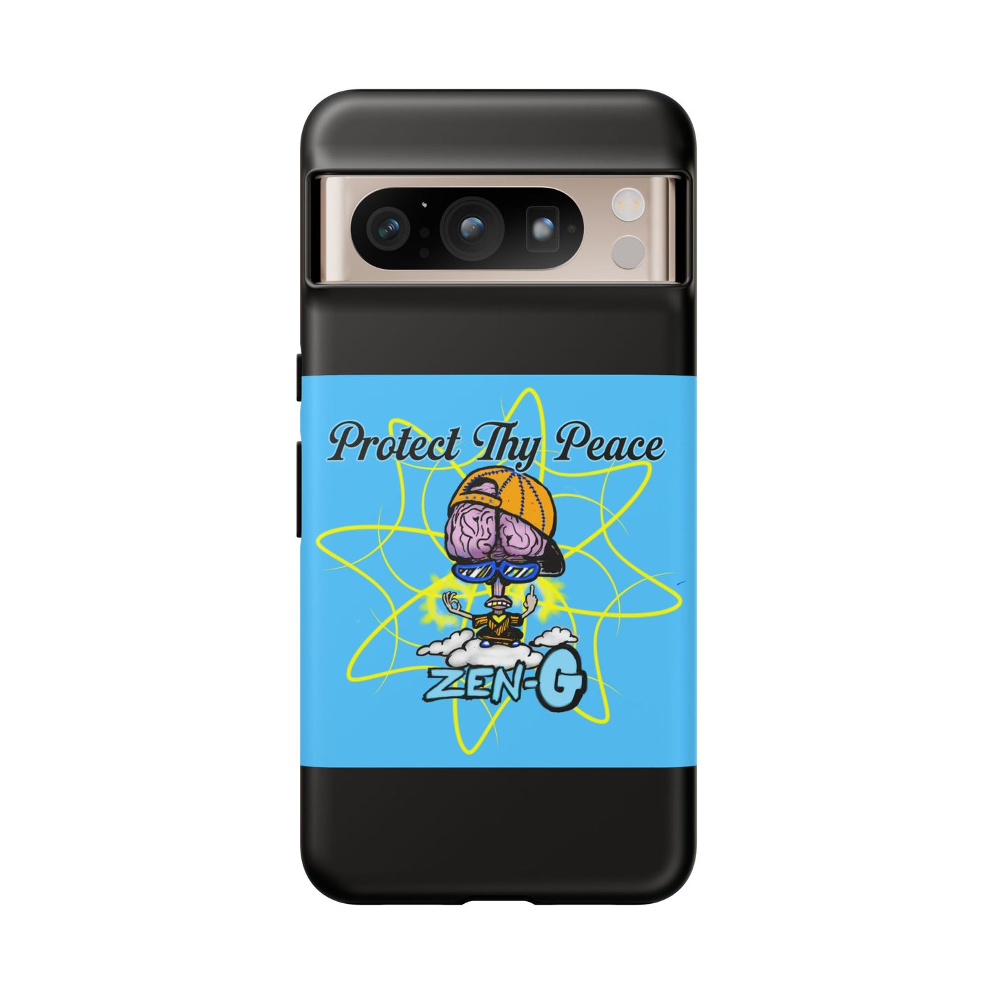 Protect Thy Peace Phone Case, Zen G Tough Case for Stress Relief, Unique Phone Accessory, Holiday Gift, Vibrant Design