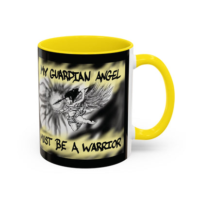 Guardian Angel Warrior Coffee Mug, Spiritual Gift, Protector Mug, Angel Decor, Cosy Homeware, Inspirational Quote