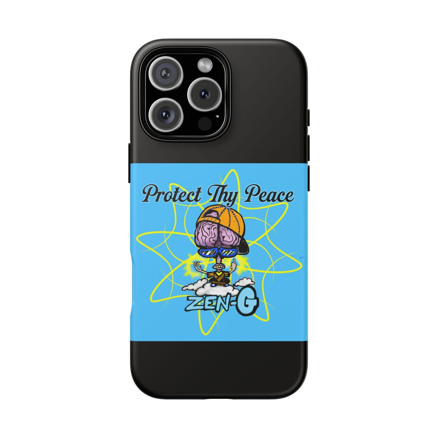Protect Thy Peace Phone Case, Zen G Tough Case for Stress Relief, Unique Phone Accessory, Holiday Gift, Vibrant Design