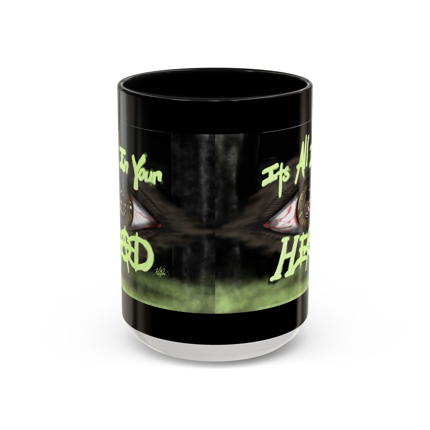 Edgy Accent Coffee Mug - Unique Gift for Artists, Home Decor, Halloween, Motivational Drinkware, Gothic Style, Mindful Daily Use