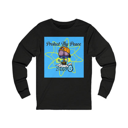 Protect Thy Peace Long Sleeve Tee, Unisex Casual Shirt, Zen Apparel, Peaceful Vibes, Mindfulness Gift, Everyday Wear