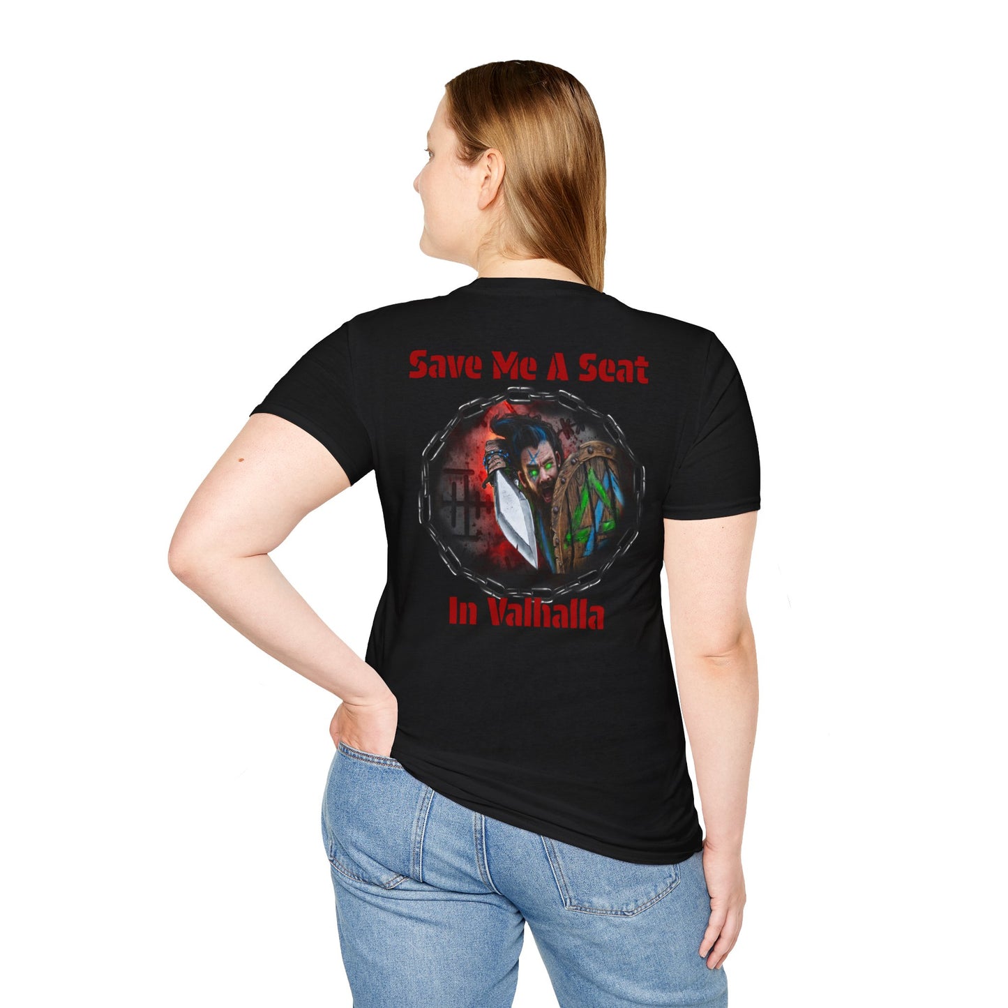 Viking Warrior T-Shirt — "Violence Is Always An Option" / "Save Me A Seat In Valhalla"