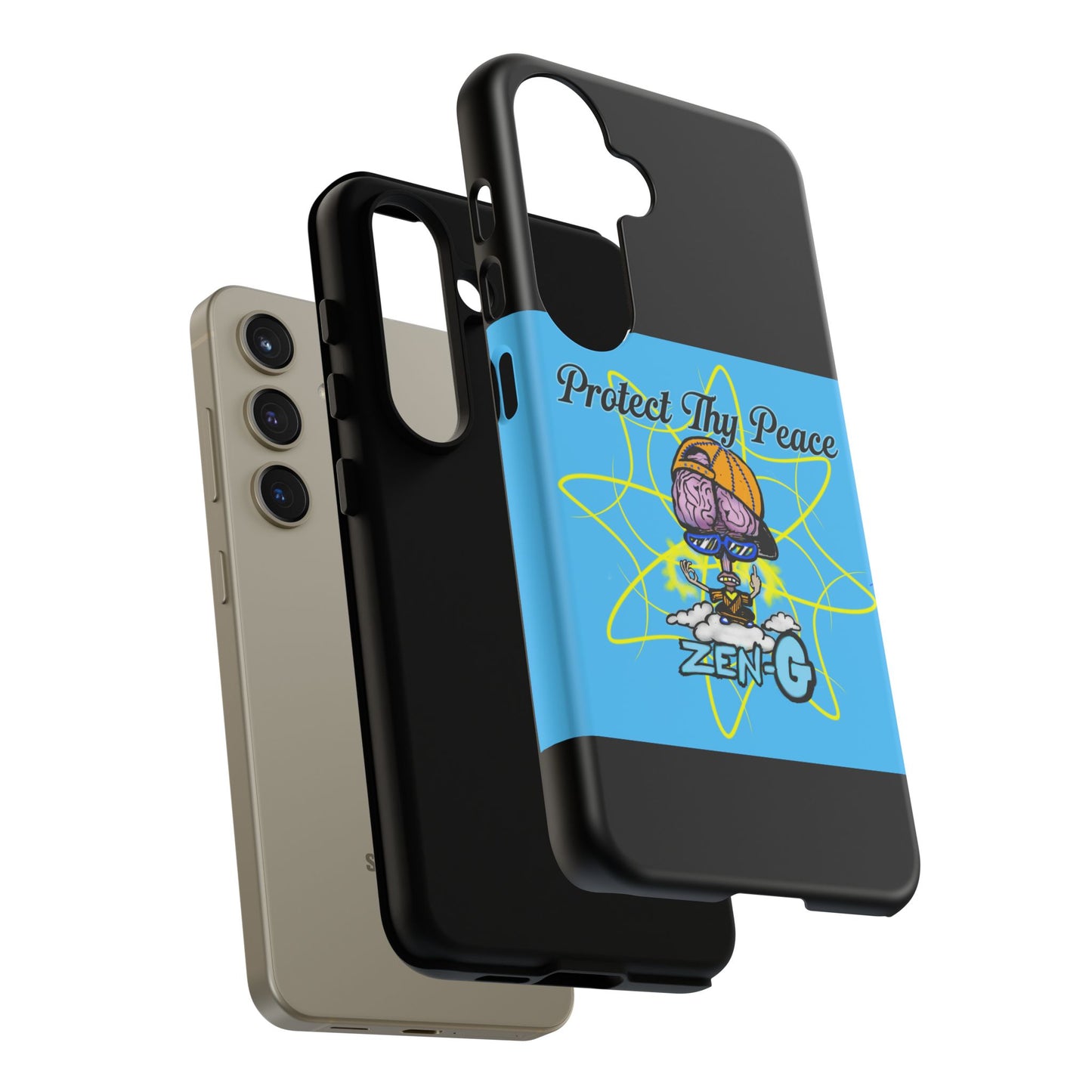 Protect Thy Peace Phone Case, Zen G Tough Case for Stress Relief, Unique Phone Accessory, Holiday Gift, Vibrant Design