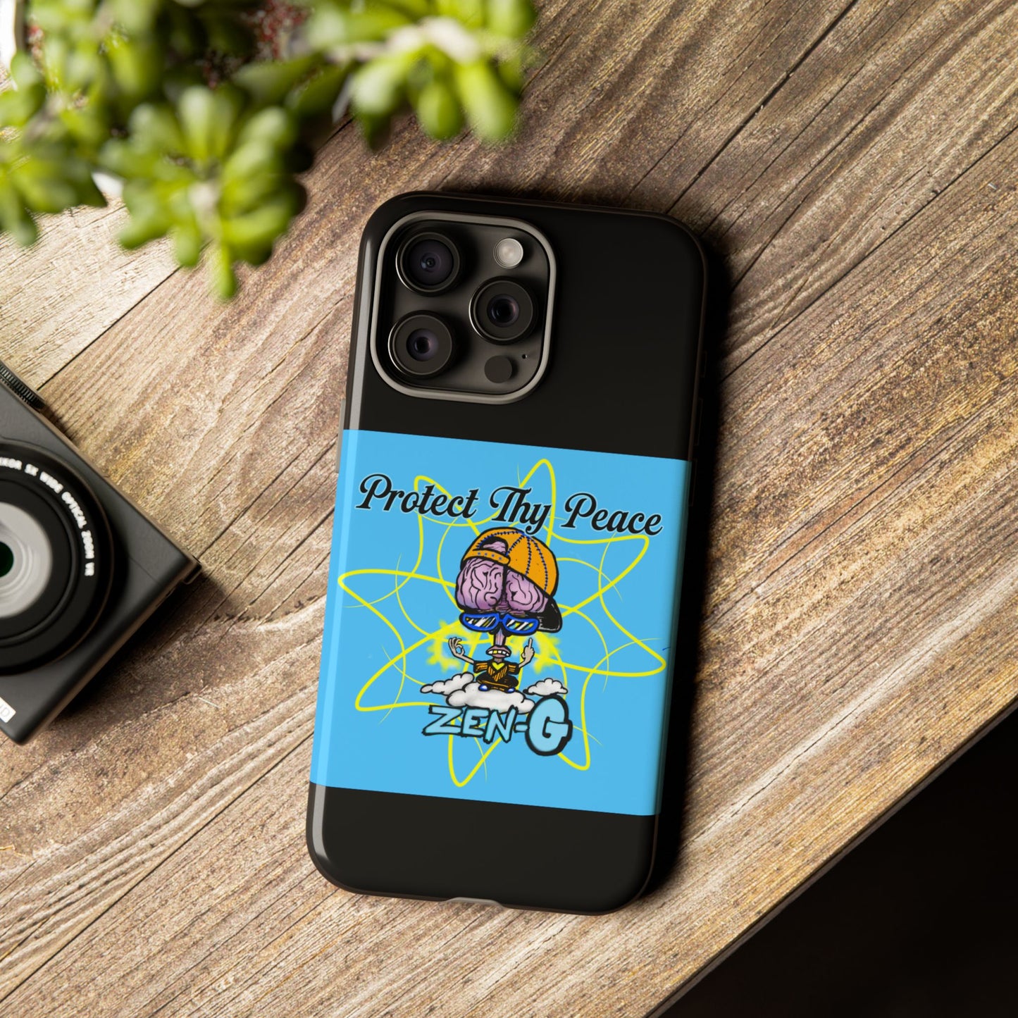 Protect Thy Peace Phone Case, Zen G Tough Case for Stress Relief, Unique Phone Accessory, Holiday Gift, Vibrant Design