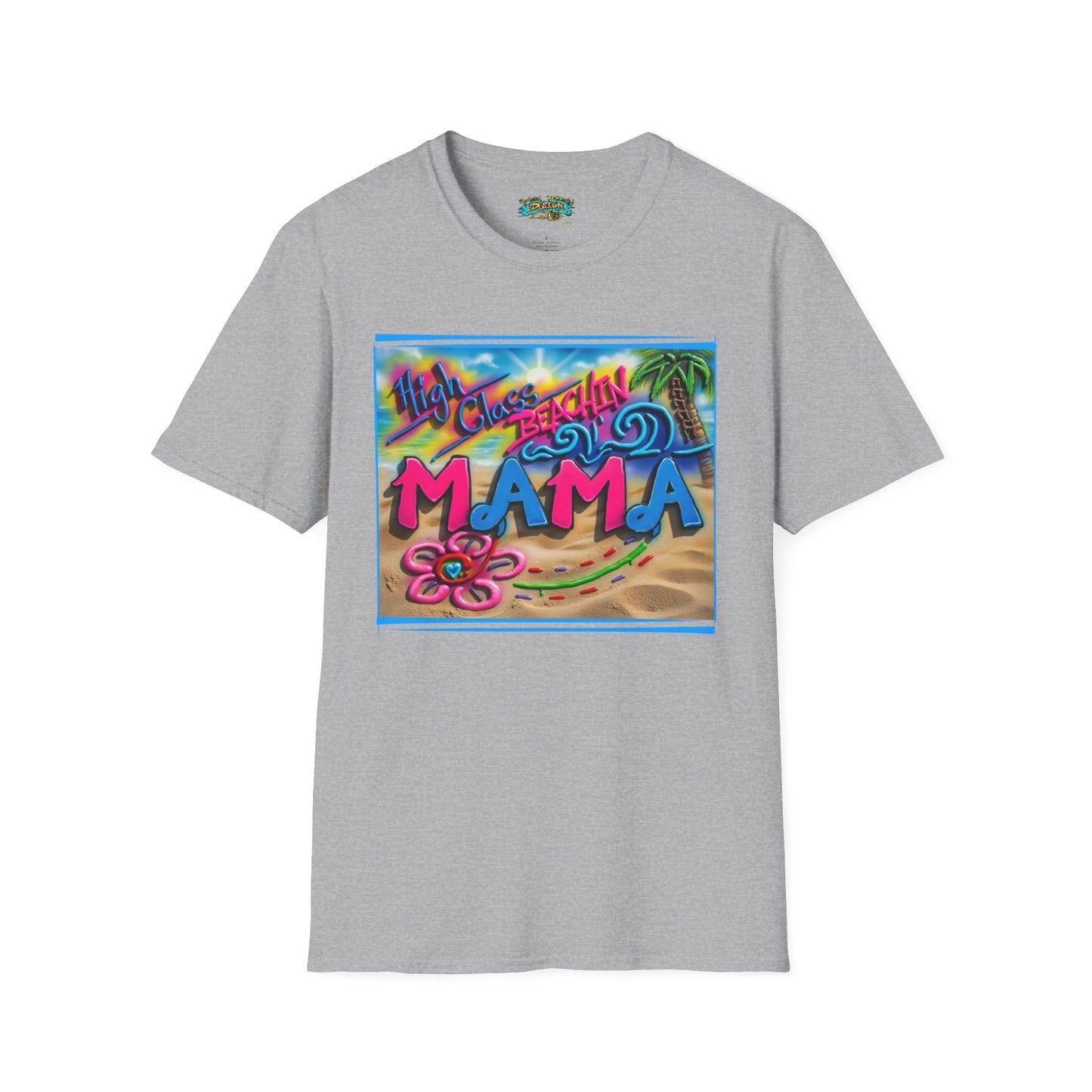 Mama Beach T-Shirt – Tropical "Hi! Aloha MAMA" Vacation Graphic Tee