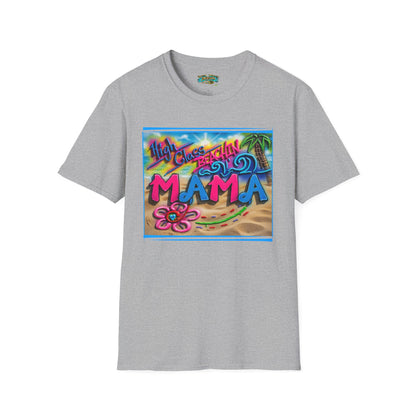 Mama Beach T-Shirt – Tropical "Hi! Aloha MAMA" Vacation Graphic Tee