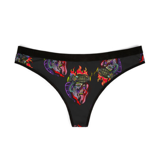 Colorful Skull Women's Thongs | Edgy Underwear with Vibrant Print