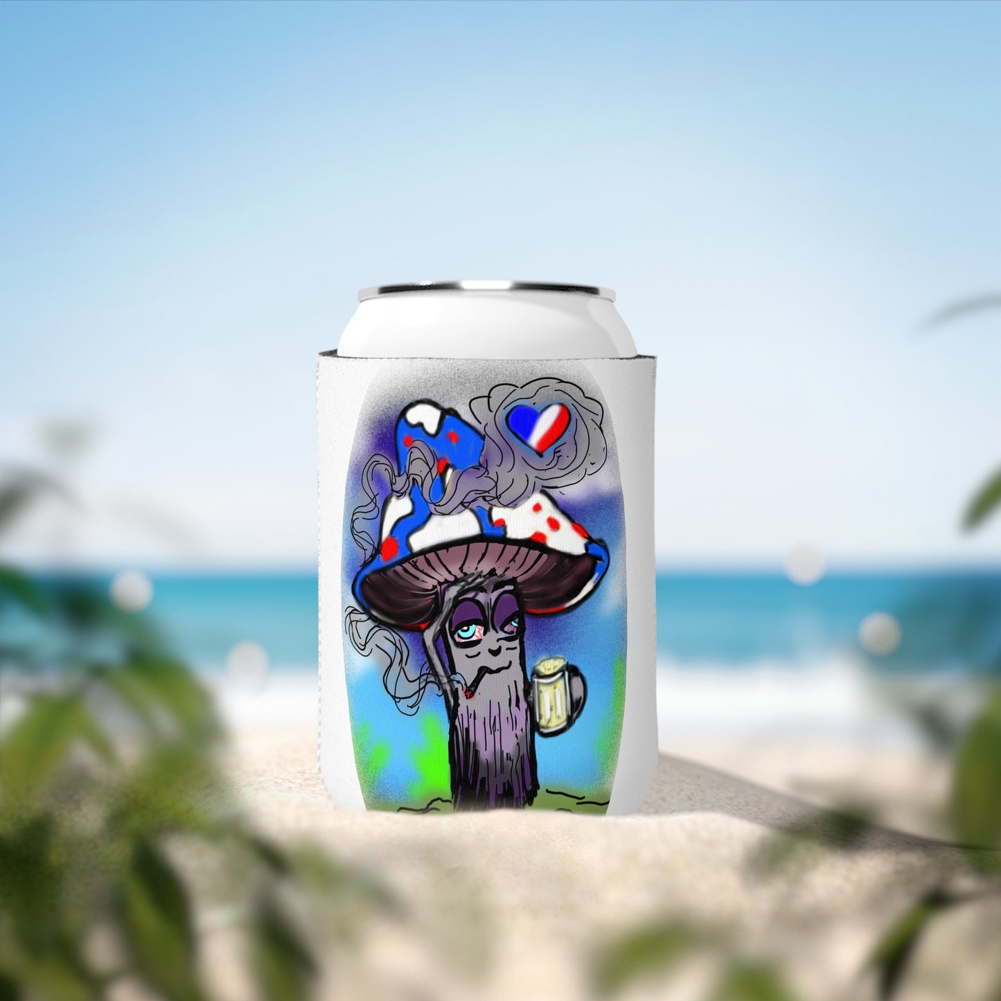 Mushroom Can Cooler Sleeve - Fun Cooler, Unique Drink Accessory, Party Favor, Festival Gear, Gift for Friends