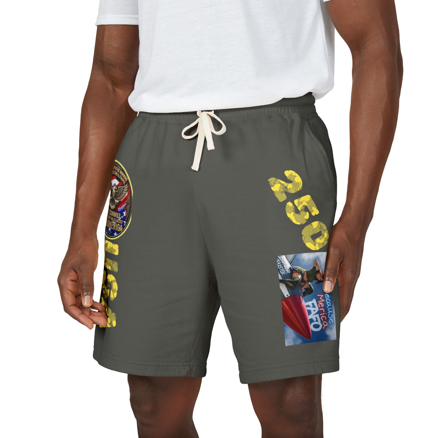 Graphic Sweat Shorts - USA 250 Patch & Retro Hero Print