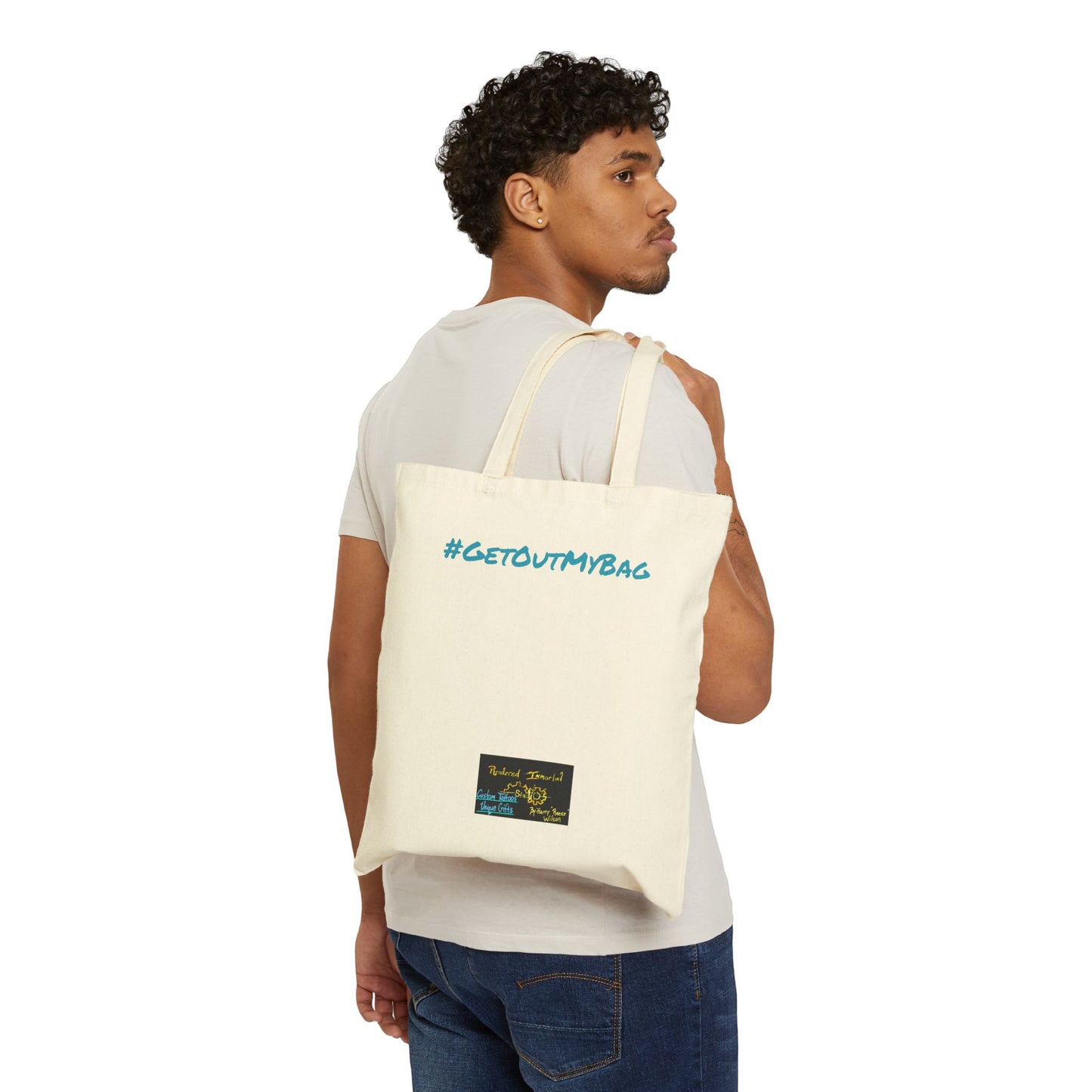 Fun Cotton Canvas Tote Bag - Great for Shopping, Be-You-tiful Encouragement, Daily Errands, Eco-friendly Gift, #GETOUTMYBAG
